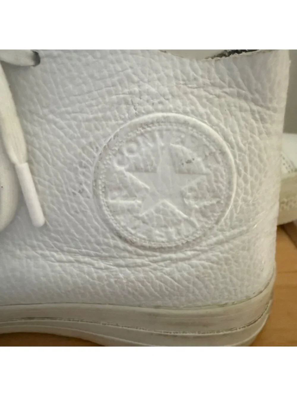 Converse Chuck Taylor All Star Mens Size 5 White Leather Prime Hi Top Sneakers - Picture 9 of 15